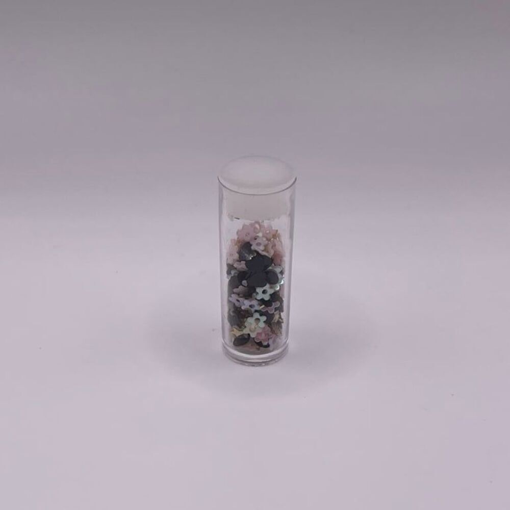 Mixed Black and Pink Flowers Acrylic Nail Rhinestones Kit